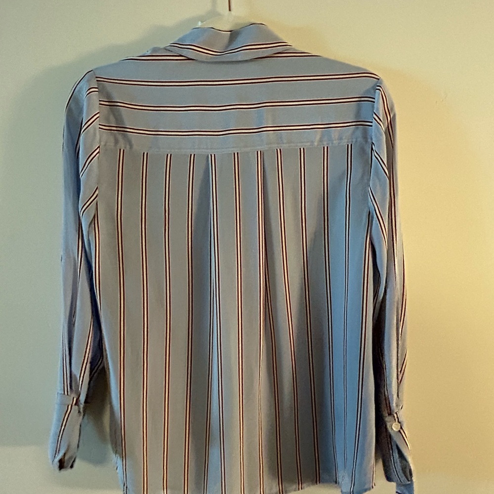 Frame retro blue silk stripe shirt xs